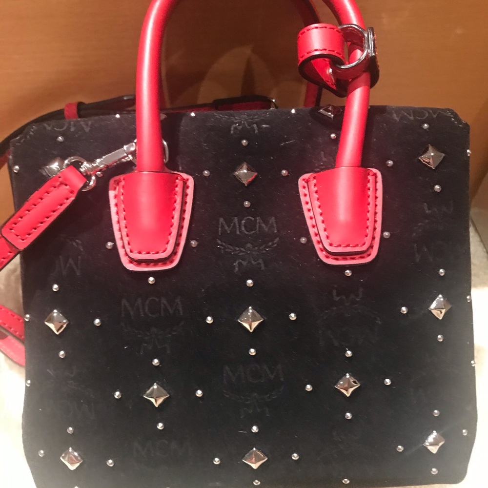MCM milla velvet insignia tote